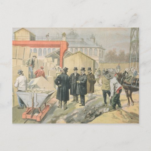 Carte Postale Le Prince de Galles visite l'édifice (Devant)