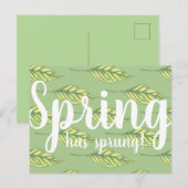 Carte Postale Le printemps a Sprung Feuilles verts (Devant / Derrière)
