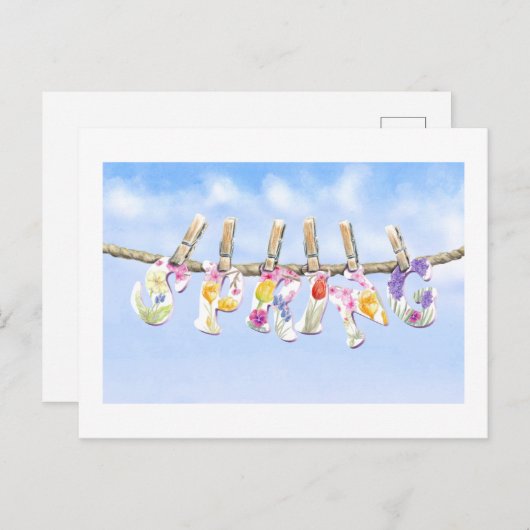 Carte Postale Le printemps est là (Devant / Derrière)