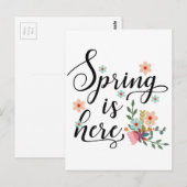 Carte Postale le printemps est là (Devant / Derrière)
