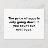 Carte Postale Le prix des oeufs ne baisse que si vous comptez (Devant)