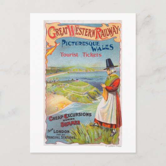 Carte Postale Le promo de Great Western Railray voyage au Pays (Devant)
