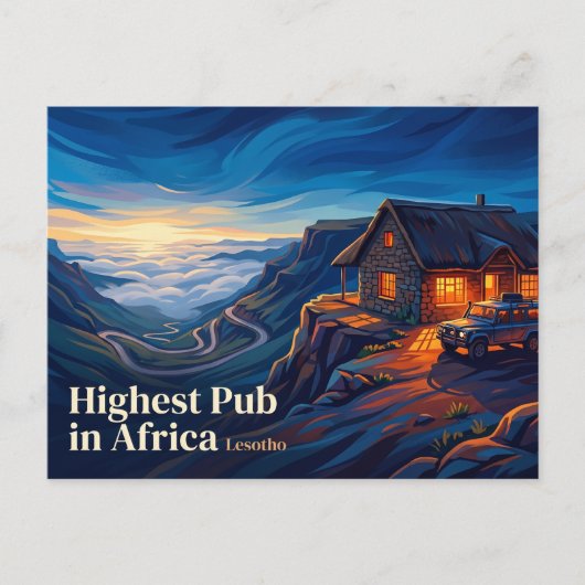 Carte Postale Le pub le plus haut d'Afrique Lesotho (Devant)
