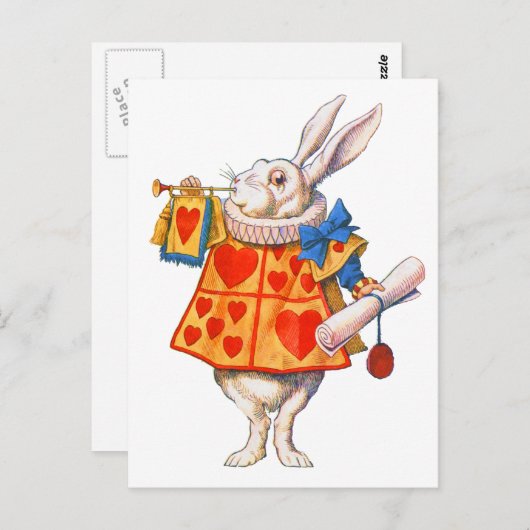 CARTE POSTALE LE RABBIT BLANC DE ALICE (Devant / Derrière)