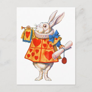 CARTE POSTALE LE RABBIT BLANC DE ALICE