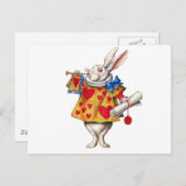 CARTE POSTALE LE RABIT BLANC D'ALICE AU WONDERLAND (Devant / Derrière)