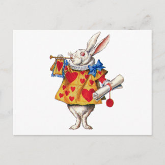 CARTE POSTALE LE RABIT BLANC D'ALICE AU WONDERLAND