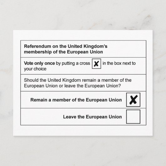 Carte Postale Le référendum reste dans l'UE (Devant)