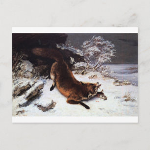 Carte Postale Le renard dans la neige par Gustave Courbet