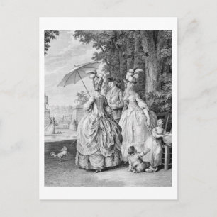 Carte Postale Le Rendez-vous à Marly, gravé par Carl Guttenbe