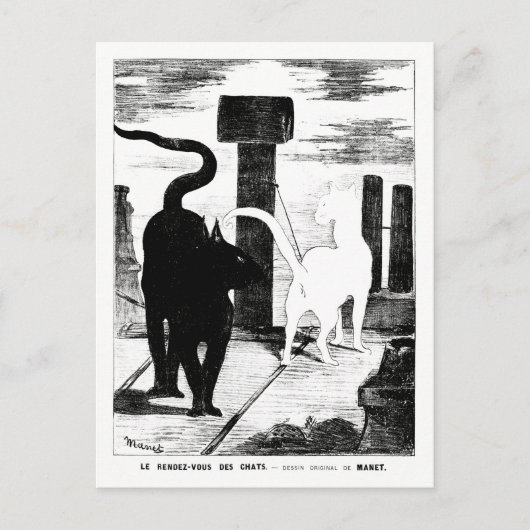 Carte Postale Le Rendez-vous des Chats - Édouard Manet - Cat Art (Devant)