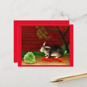 Carte Postale Le repas du lapin par Henri Rousseau