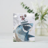 Carte Postale Le Requin dans le Parc (illustration originale) (Debout devant)