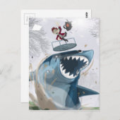 Carte Postale Le Requin dans le Parc (illustration originale) (Devant / Derrière)