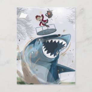 Carte Postale Le Requin dans le Parc (illustration originale)