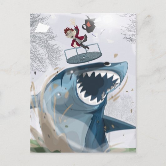 Carte Postale Le Requin dans le Parc (illustration originale) (Devant)