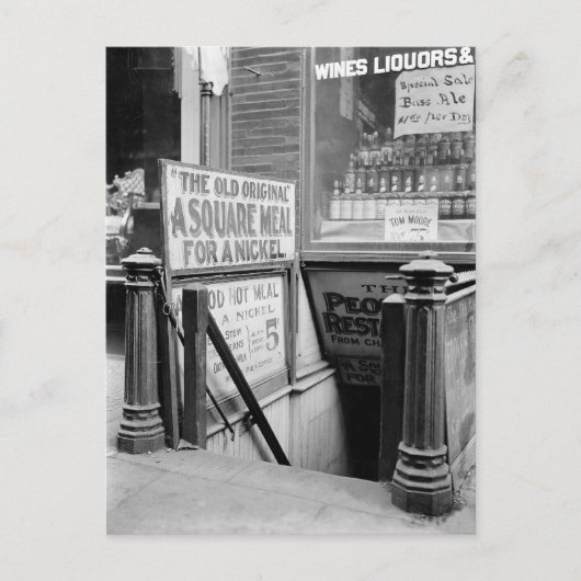 Carte Postale Le restaurant à cinq cents, 1915 (Devant)