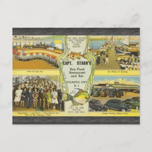 Carte Postale Le Restaurant Et Bar Du Capt Starn'S Atlantic City (Devant)