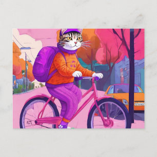 Carte Postale Le retour à l'école de Jazzy Kitty