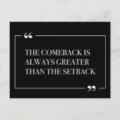 Carte Postale Le Retour Est Toujours Plus Grand Que Le Revers (Devant)