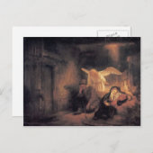 Carte Postale Le rêve de Joseph dans l'étable de Bethléem de Rem (Devant / Derrière)