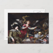 Carte Postale Le rêve du chevalier par Antonio de Pereda (Devant / Derrière)