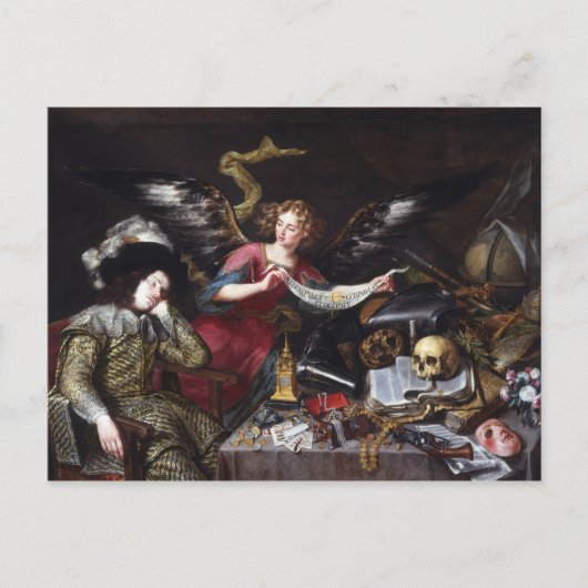 Carte Postale Le rêve du chevalier par Antonio de Pereda (Devant)