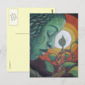 Carte postale : "Le réveil" (Devant / Derrière)