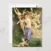 Carte Postale Le réveil du coeur par Bouguereau (Devant / Derrière)
