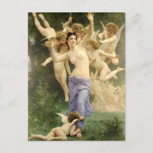 Carte Postale Le réveil du coeur par Bouguereau (Devant)