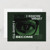 Carte Postale Le Riddler "Je Sais Ce Que Je Dois Devenir" (Devant / Derrière)