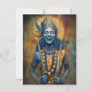 Carte Postale Le rire divin de Kali : peinture de la déesse Shak