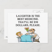 Carte Postale le rire est la meilleure médecine (Devant / Derrière)