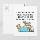 Carte Postale le rire est le meilleur remède (Devant / Derrière)