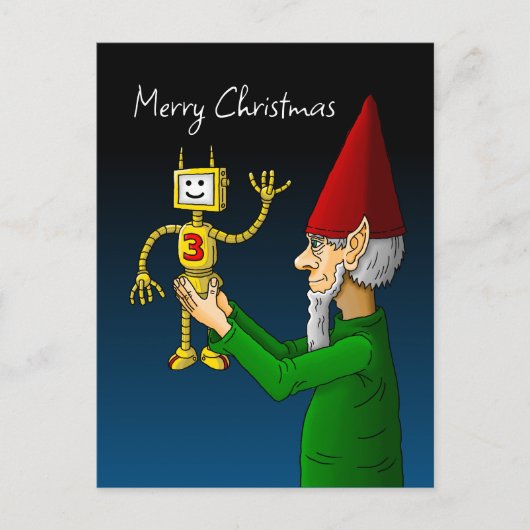 Carte Postale Le robot jouet des elfes (Devant)