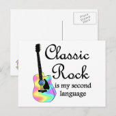 Carte Postale Le rock classique est ma langue seconde (Devant / Derrière)