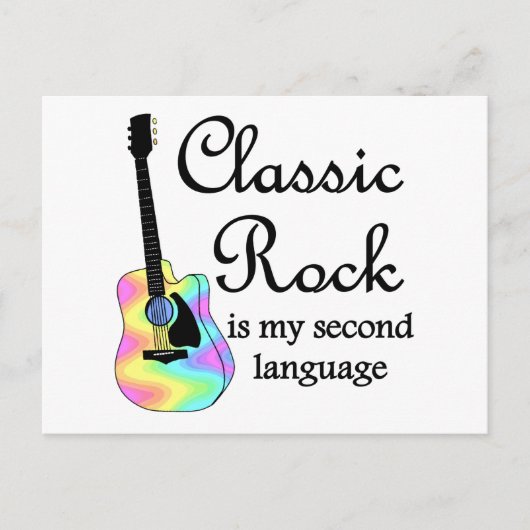 Carte Postale Le rock classique est ma langue seconde (Devant)