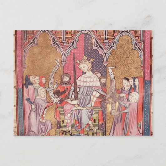 Carte Postale Le roi administre la justice (Devant)