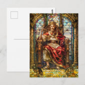 Carte Postale Le roi assis sur son trône (Devant / Derrière)