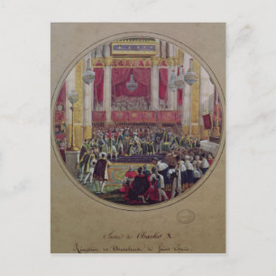 Carte Postale Le roi Charles X reçoit les Chevaliers