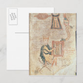 Carte Postale Le roi David joue de la psalterie d'un psautier (Devant / Derrière)