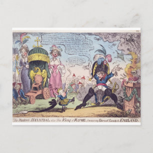 Carte Postale Le Roi de Rome, 1814 - dessin animé montrant Napol