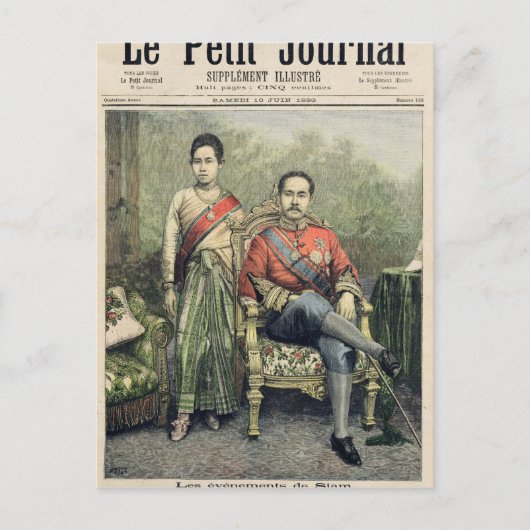 Carte Postale Le roi et la reine du Siam (Devant)