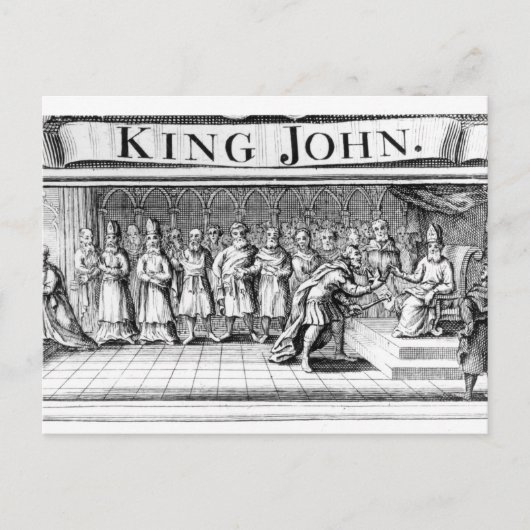 Carte Postale Le roi John renonce à sa couronne (Devant)