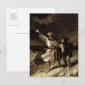 Carte Postale Le roi Lear et l'idiot dans la tempête (Devant / Derrière)