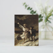 Carte Postale Le roi Lear et l'idiot dans la tempête (Debout devant)