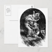 Carte Postale Le roi Lear et l'idiot dans une tempête (Devant / Derrière)
