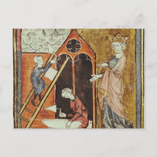 Carte Postale Le roi Louis VI regarde la construction de (Devant)