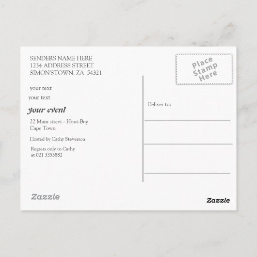 Carte Postale Le roi Protea (Dos)