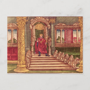 Carte Postale Le roi Salomon sur son trône, 1ère édition